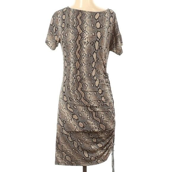 Michael Kors Snake Print Ruched Dress - Picture 1 of 8
